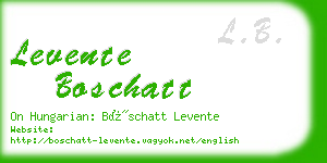 levente boschatt business card